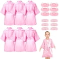 thumbnail image 2 of Albornoz Kimono de seda satinada para niñas, albornoz de 6/1 piezas para fiesta de Spa, con flores, suministros para cumpleaños, 2 of 4