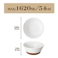 thumbnail image 3 of 3 Pack Salad Bowl Set,MALACASA 60 oz Large Serving Bowl Set, Deep Soup Bowl for Kitchen, White Ceramic Ramen Bowl Set for Cereal, Pasta, Salad, Dishwasher & Microwave Safe, Easy Clean, 3 of 6