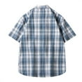 thumbnail image 3 of Button-Down Shirts for Men Plus Size M-4XL Short Sleeve Collared Tshirts Shirt Casual Lightweight Plaid Printed Lapel Tees Tops with Pocket, 3 of 7