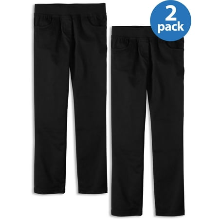 The North Face Girls Ski Pants Wonder Nation Girls School Uniform Stretch Twill Pull-On Pants, 2-Pack Value Bundle (Little Girls & Big Girls) ()