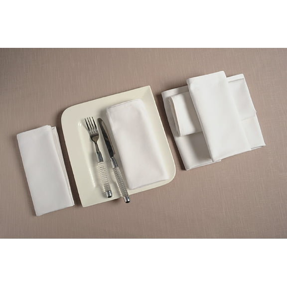 In-Sattva Home- 100% Cotton Pure White Checkered Table Napkin Set