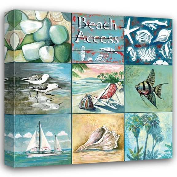 Gregory Gorham 15x15 Gallery Wrapped Canvas Wall Art Titled - Beach Access