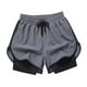 thumbnail image 5 of Pantalones cortos de entrenamiento para hombre, holgados, de verano, para baloncesto, ejercicio y fitness Gris, 5 of 9