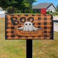 thumbnail image 3 of Boo Halloween Ghost Buffalo Plaid Mailbox Cover,Magnetic 21x25.5 Inch Mailbox Wrap Water Proof Reusable Halloween Box Wrap for Garden Outdoor Decor, 3 of 4