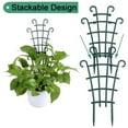 thumbnail image 5 of Haidf 6Pcs Small Trellis, Stackable Plastic Trellis for Climbing Plants, Garden Lattice for Potted Plants, Bean, Cucumber, Pea, and Indoor Outdoor Plants, Flower Pot Support, 10" x 5.9", Green, 5 of 9