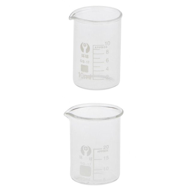 Vasos de precipitados de laboratorio de 2 piezas Vaso de medición de de laboratorio de forma baja, 10 ml y 20 ml