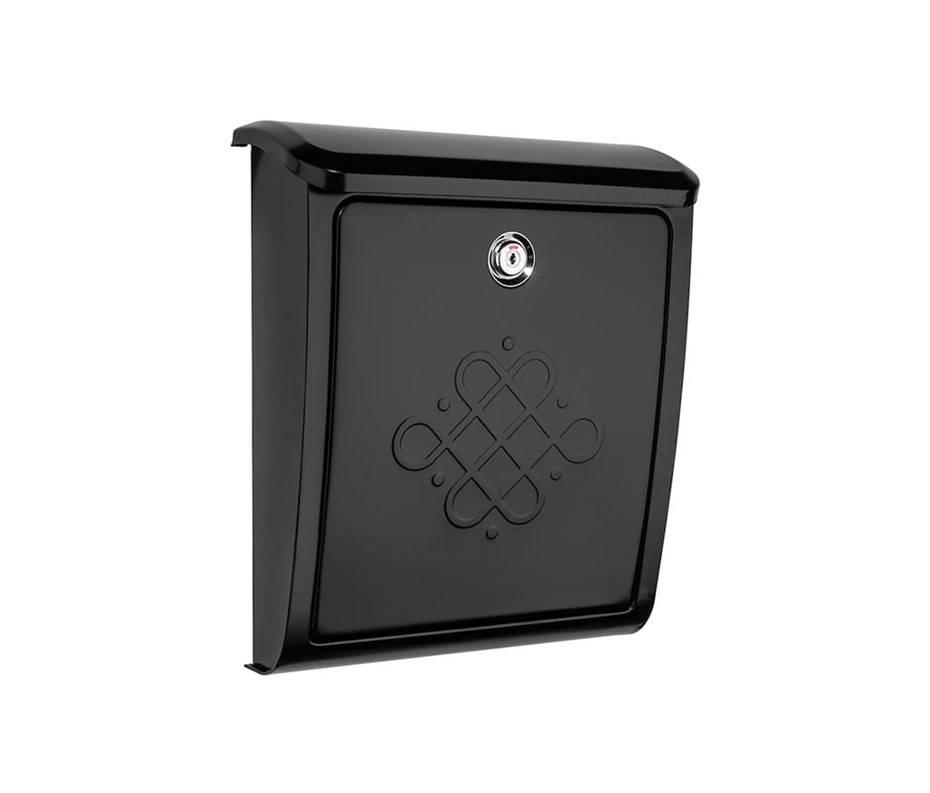 Architectural Mailboxes 2697B Bordeaux Locking Black Wall Mount Mailbox Small