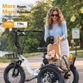 thumbnail image 3 of YareYi 3 Wheel Electric Bike for Adults, 500W Rated Foldable Electric Tricycle with Baskets, 18" Fat Tire E Trike with 48V 13Ah Battery, Up to 55 Mile, UL 2849 Certified, White, 3 of 8