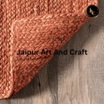 thumbnail image 4 of Jaipur Art And Craft Jute Carpet Runner Hand Braided Reversible Orange Area Rug (2x12 Sq ft), 4 of 6