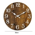 thumbnail image 6 of Tnobhg 10-Inch Round Wood Wall Clock Vintage Rustic Non Ticking Silent Battery Operated Living Room Bedroom Indoor Digital Analog Clock Home Decoration Birthday Gift, 6 of 8