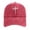 Red, variant on Womens and Mens Christian Jesus Cross Baseball Cap, Easter Cross Embroidered Adjustable Unisex Dad Hat, Retro Washed Vintage Cotton Curved Brim Baseball Cap for Summer Outdoor and Casual Wear Black