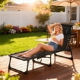 thumbnail image 3 of Outsunny Reclining Chaise Lounge Chair, Portable Sun Lounger, Folding Camping Cot, with Adjustable Backrest and Removable Pillow, for Patio, Garden, Beach, Black, 3 of 11