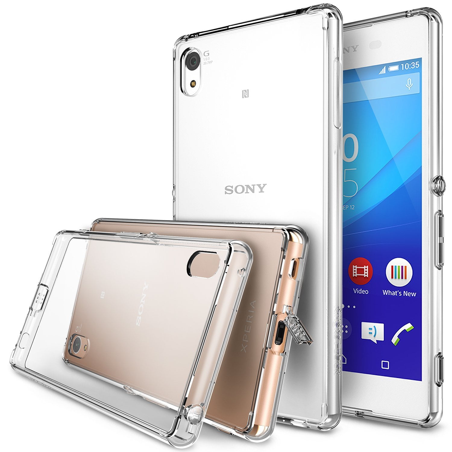 Ringke Case Compatible Sony Xperia Z3 Plus, PC Back TPU Bumper Drop Protection Phone Cover - Clear - Walmart.com