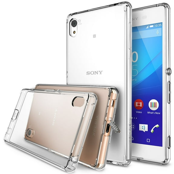 Ringke Fusion Case Compatible with Sony Xperia Z3 Plus, Transparent PC Back TPU Bumper Drop Protection Phone Cover - Clear