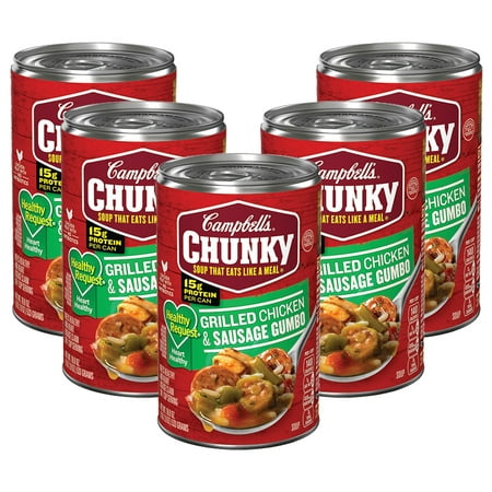 (5 Pack) Campbell's Chunky Healthy Request Grilled Chicken & Sausage Gumbo, 18.8