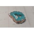 thumbnail image 2 of U8MO Druzy Teardrop Charm Gold Edging Faux Geode Glitter Pendant 51mm Teal, 2 of 3