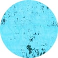 thumbnail image 1 of Ahgly Company Indoor Round Abstract Light Blue Modern Area Rugs, 4' Round, 1 of 4