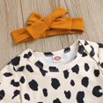 thumbnail image 4 of URMAGIC 3PCS Baby Girls Outfit Cow Print Ruffle Romper Shorts Headband Clothes, 4 of 6