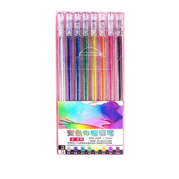 Lolmot Flash Gel Pen Color Pen Shiny Surligneur pour Adulte Crafting Gribouillage 10ml