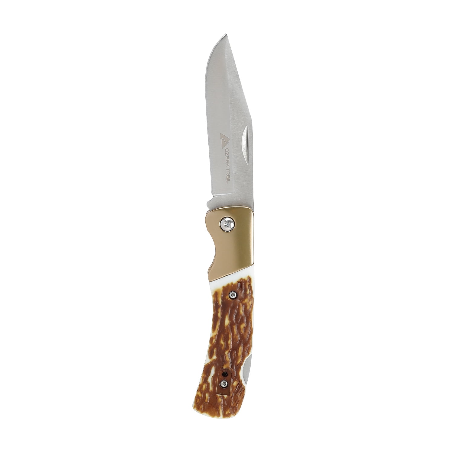 Ozark Trail 7.5-inch Lock-Back Folding Knife with Stag Handle