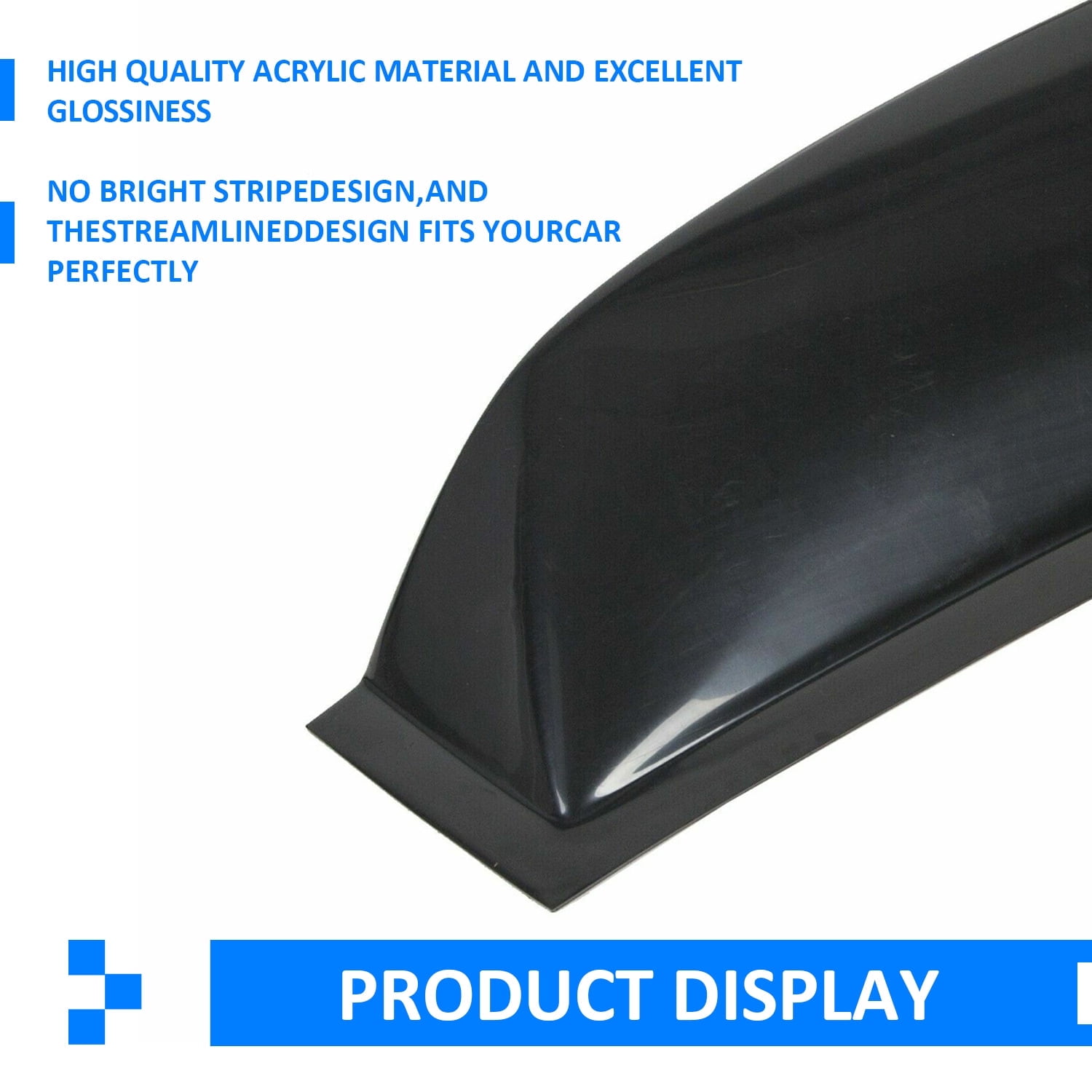 Kojem Rear Window Roof Vent Visor Spoiler Wing Fit for 2006 -2011 Honda Civic 4DR Sedan Wind Deflector ABS