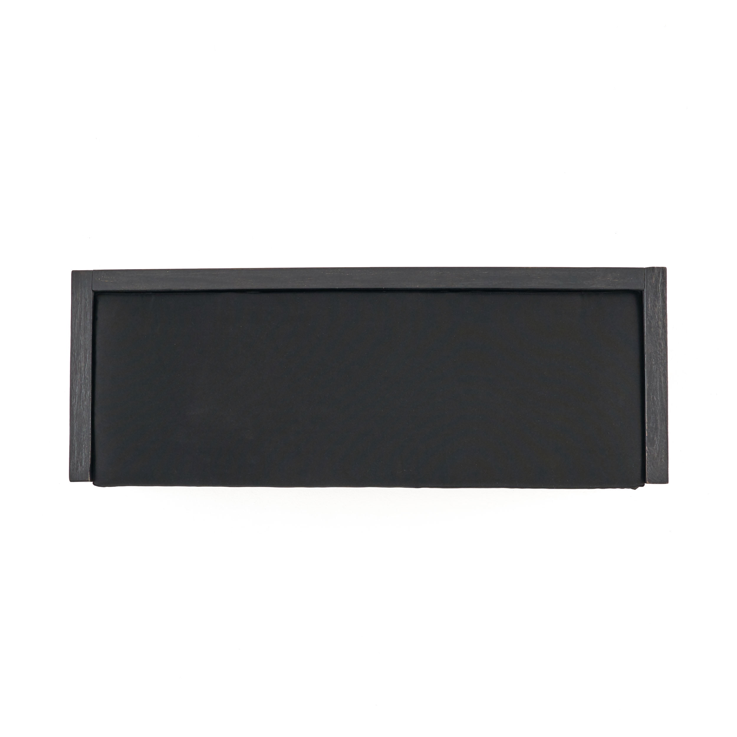 Noble House Tessa Modern Acacia Wood Storage Bench with Cushion, Sandblast Dark Gray, Black
