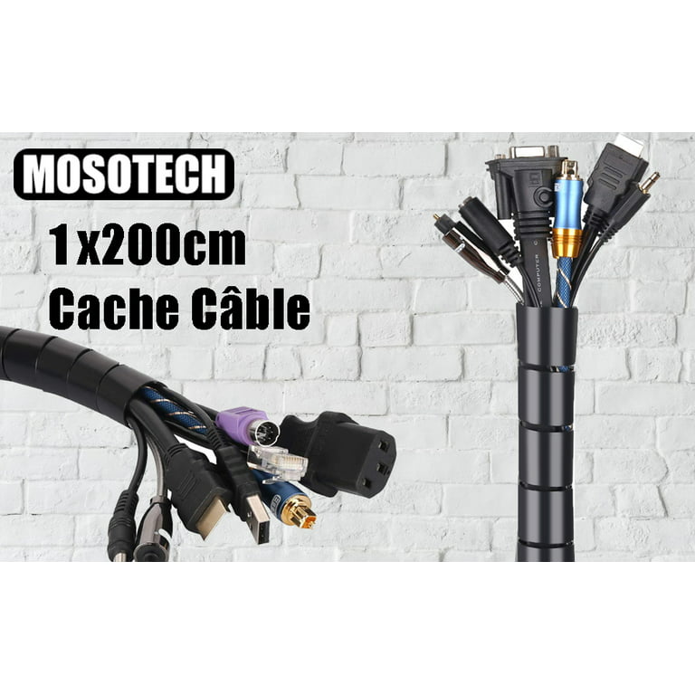 Cache Cable, 2m Gaine Souple Electrique Cable Management pour