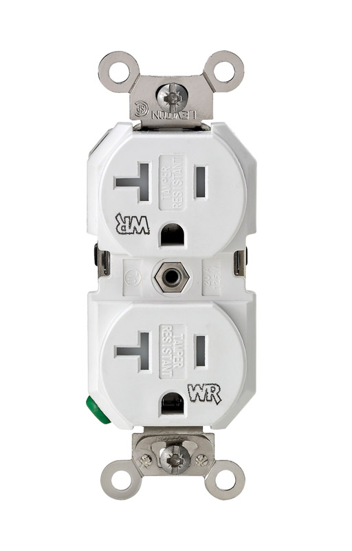 Leviton 20 Amps 125 Volt Duplex White Outlet 5-20R 1 Pk - Walmart.com ...