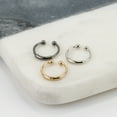 thumbnail image 5 of Claire's Women's Mixed Metal Barred Faux Hoop Nose Rings, Cuff Closure, 3 Pack, 36055, 5 of 6