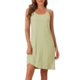 thumbnail image 1 of INSPIRE CHIC Vestido de pijama sin mangas para mujer, quimono de modal, camisones, camisetas de noche, vestidos de noche con tirantes delgados, XS Verde Brillante, 1 of 6
