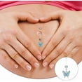 thumbnail image 4 of Plastic Pregnancy Belly Button Rings Long Bar Navel Rings for Maternity Sport Pregnant Women Flexible Clear Acrylic Dangle Belly Rings with Different Length Bar and Balls for Replacement, 4 of 6