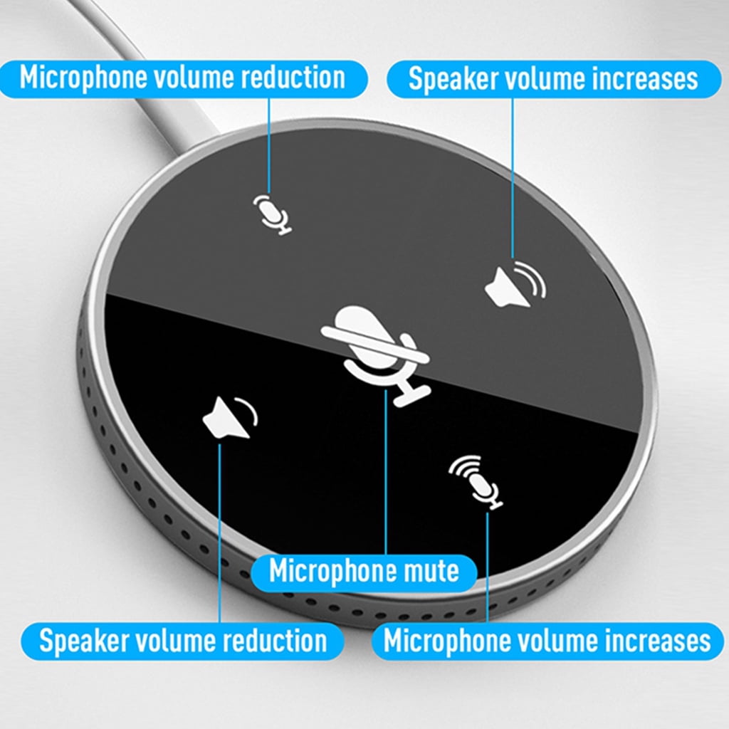 HIABIO USB Microphone with Speaker for Computer,Conference Room Omnidirectional Mic