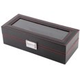 thumbnail image 4 of VGEBY Watch Box,5 Slot Watch Box Travel Carbon Fiber Case Jewelry Display Storage Collector Organizer,5 Slot Watch Box, 4 of 8