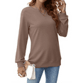 thumbnail image 3 of Fantaslook V Neck Sweatshirts for Women Pullover Long Sleeve Shirts Tunic Fall Tops Casual Lightweight Sweatshirts, 3 of 9