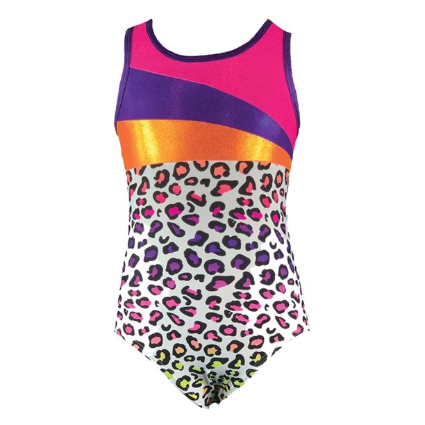 Reflectionz Rainbow Leopard Print Leotard Little Girls