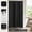 Black, variant on Extra Long Linen Farmhouse Shower Curtain with Tassels, Boho Chic French Country Cotton Fabric, 72x84, Includes PEVA Liner, Black