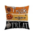 thumbnail image 2 of PYURTEP Halloween Pillow Cover, Trick‑or‑Treat Print Throw Pillow Case, Soft Decorative Pillowcase for Halloween Decoration, 2 of 7
