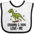 thumbnail image 3 of Inktastic Grammy and Papa Love Me Dinosaur Grandson Boys Baby Bib, 3 of 4