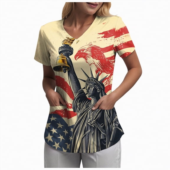 enyan Women Tops US 250th Anniversary 250 Years Freedoms 1776-2026 tee Graphic Vintage,Beige,S