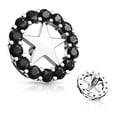 thumbnail image 2 of Dermal Anchor Tops with CZ Paved Circle Outlined Star Center, 2 of 6