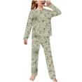 thumbnail image 1 of Odeerbi 2-14 Años Pijamas de Manga Larga Para Niños Y Niñas Pantalones Y Ropa de Dormir Con Estampados Suaves Franela Pijamas de Dos Piezas, 1 of 3