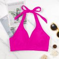 thumbnail image 5 of Quealent Women Lace Up Swimwear Tops Underwire Full Coverage Bikini Top Push Up Swim Crop Top Tie Back Bathing Suit Tops Junior Swimsuit (Hot Pink,XL), 5 of 5