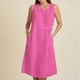 thumbnail image 2 of Vestido de Verano para las Mujeres Playa, Moda Vacaciones Color Sólido sin Mangas Hueco Fuera de la Fiesta Midi para Casual, 2 of 9
