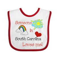 Inktastic Someone in South Carolina Loves Me Boys or Girls Baby Bib