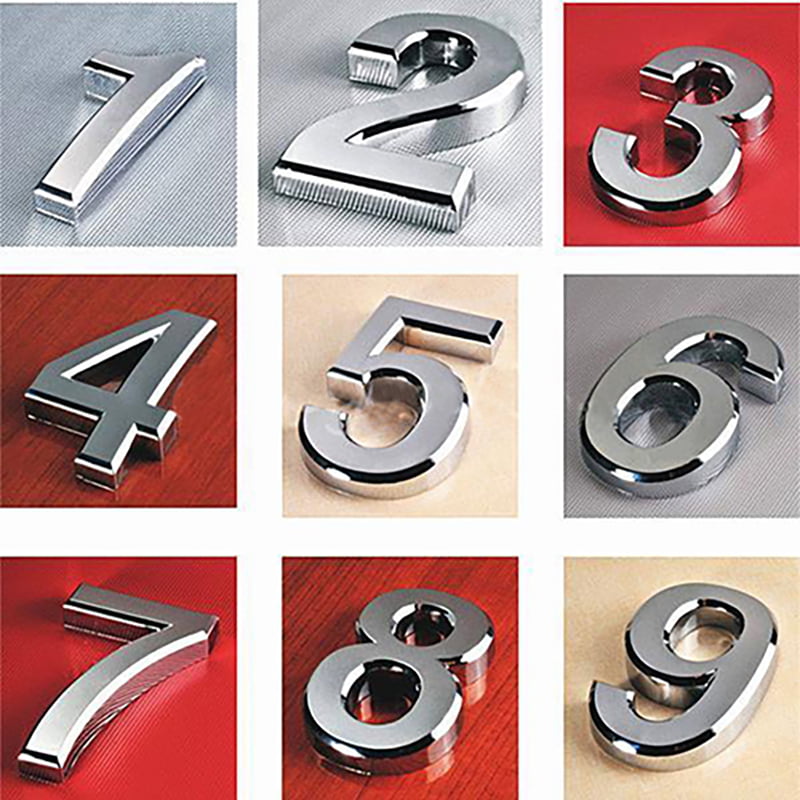 2 Inch, Silver, with Extra Number 1 and Number 0 Anvin 12 Pieces Self-adhesive Mailbox Numbers Door House 3D Numbers Stickers 0 to 9 Residence Number Signs for Mailbox Apartment Room Office 