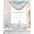 thumbnail image 4 of Waterfall Valances for Windows, Blue Ocean Kitchen Sheer Valance Curtains, Coastal Sea Beach Shore Sky Waves Scenery Rod Pocket Elegant Swag Valances for Living Room Bedroom, 47.2"x38.5", 2 Panel, 4 of 8