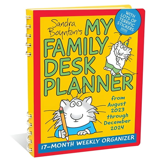 Sandra Boynton's My Family Desk Planner 17-Month 2023-2024 Weekly/Monthly Organi (Calendar)