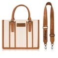 thumbnail image 4 of Wrangler Boho Tote Bag for Women Western Purse Retro Top Handle Satchel Handbag with Signature Strap, Beige-Brown, 4 of 7