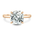 thumbnail image 2 of 2.00Ct Cushion Cut Moissanite Solitaire Engagement Ring, Hidden Halo, 18K Rose Gold, US 12.5, 2 of 6