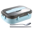 thumbnail image 1 of pdqouc 2-Compartment Stainless Steel Lunch Box, Insulated Food Container with Spoon and Chopsticks, Perfect for PortionControl and Traval Meals, 1 of 9